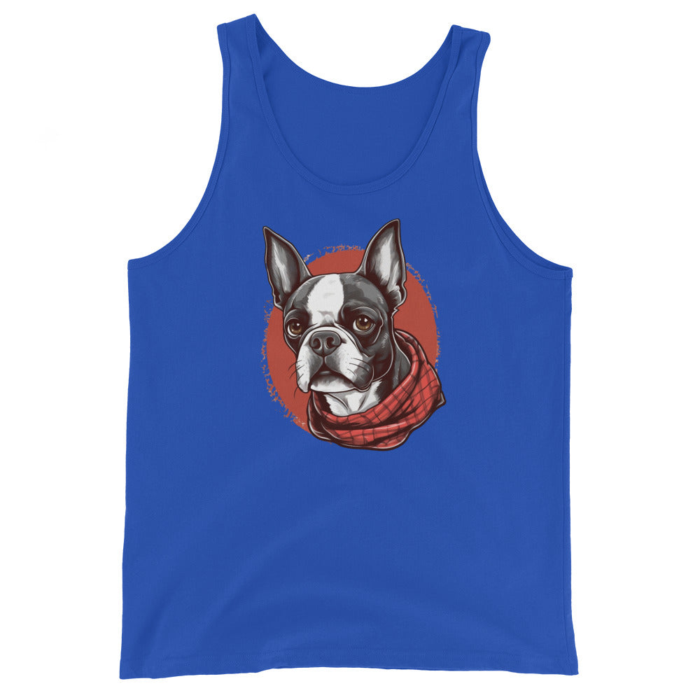 Boston Terrier Red Bandana Unisex Tank Top