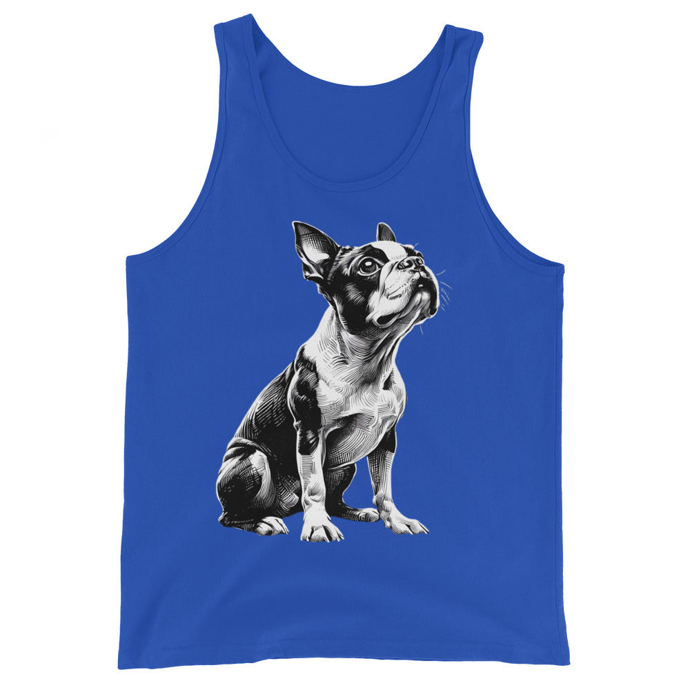 Boston Terrier Line Art Unisex Tank Top