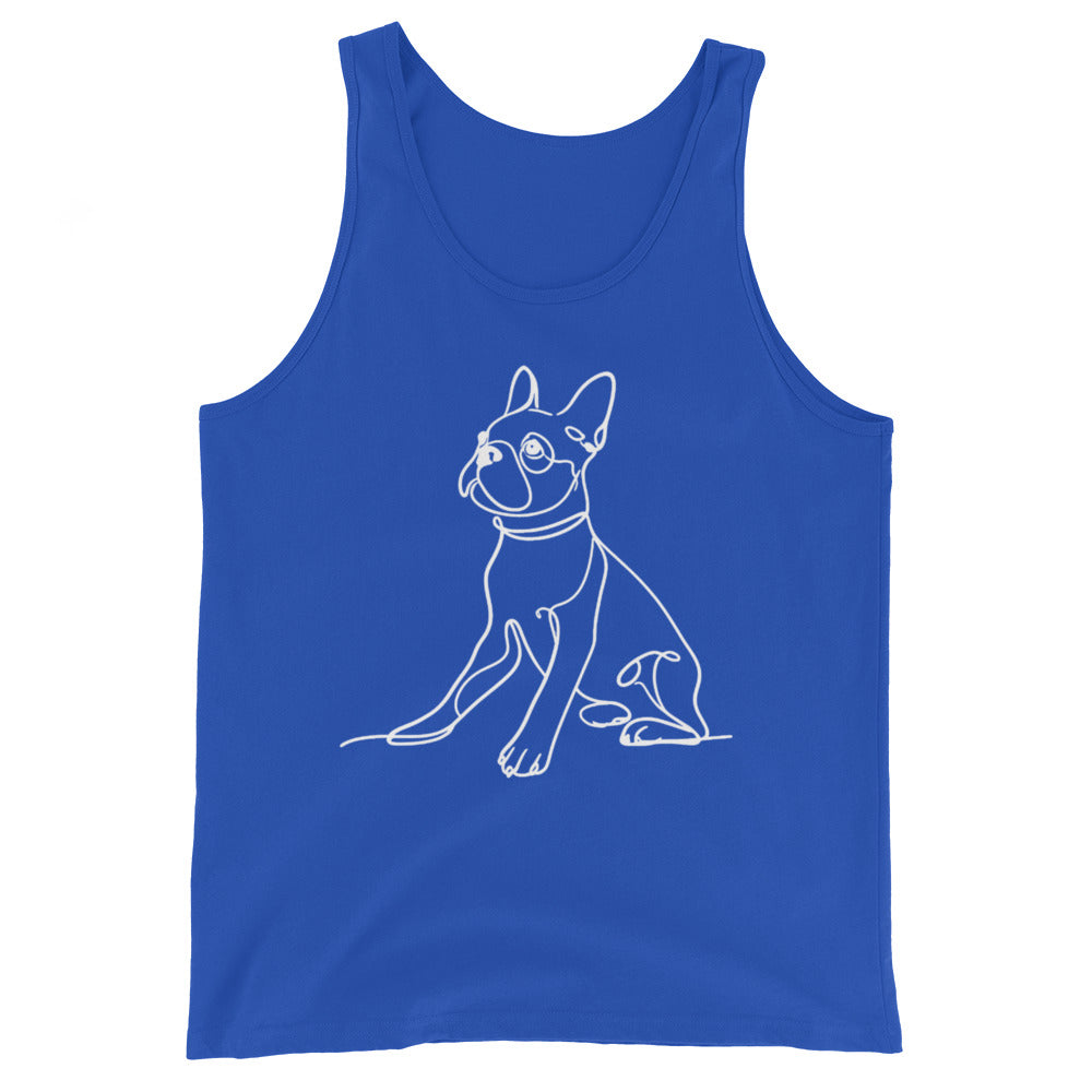 Line Drawn Boston Terrier Dog Unisex Tank Top