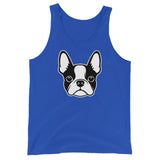 Boston Terrier Dog Face Unisex Tank Top . True Royal