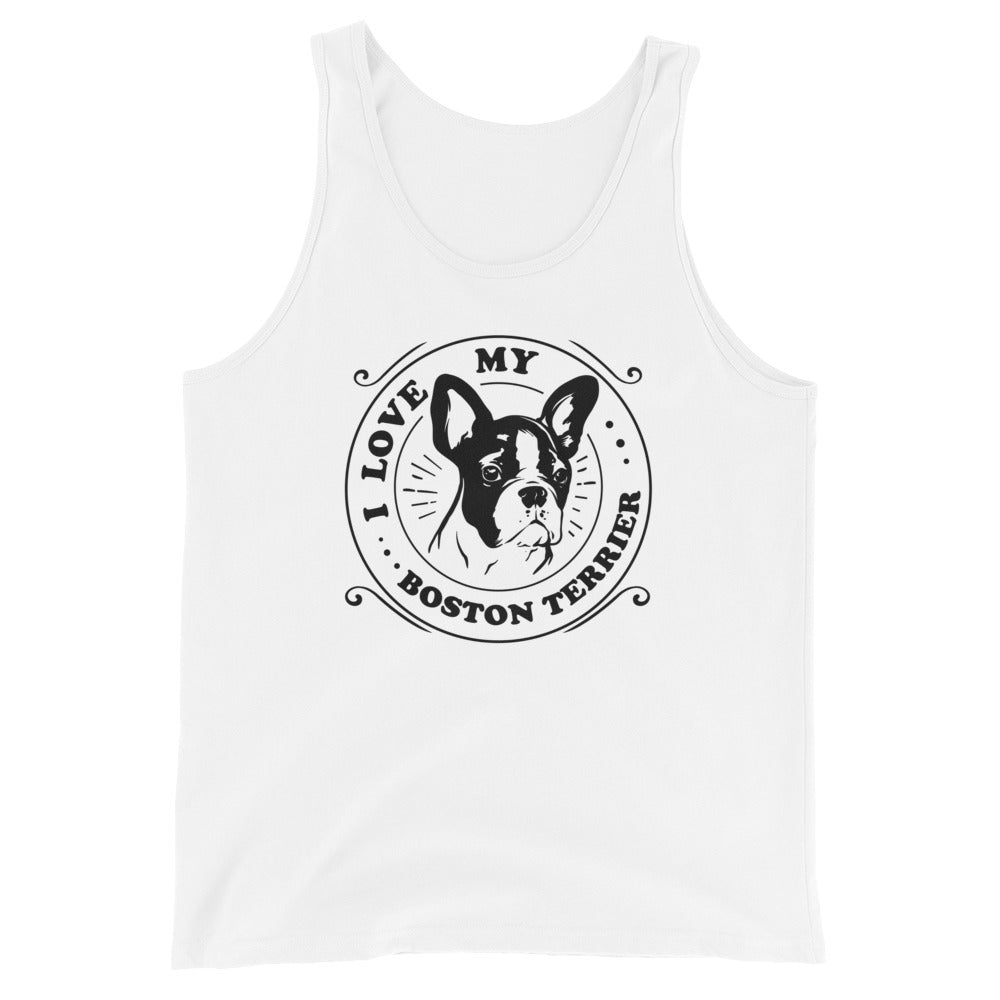 I Love My Boston Terrier Unisex Tank Top