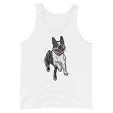 Happy Boston Terrier Running Unisex Tank Top