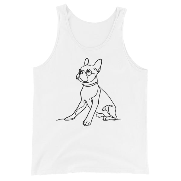 Line Drawn Boston Terrier Dog Unisex Tank Top