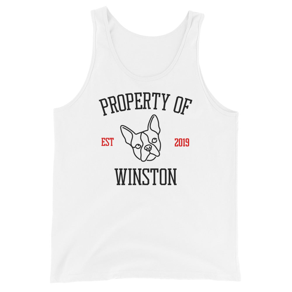Property Of My Dog Custom Unisex Tank Top . White