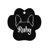 Personalized Dog Paw Metal Christmas Ornament - Ears with Dog's Name