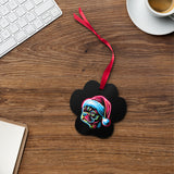 Bright Boston Holiday - Santa Pup Metal Christmas Ornament