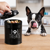 Modern Metal Pet Treat & Dog Food Storage Container With Lid .