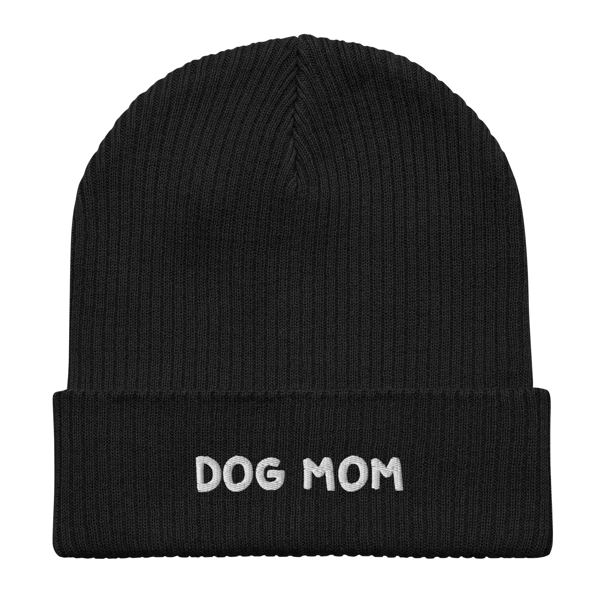 Dog Mom Organic Ribbed Beanie