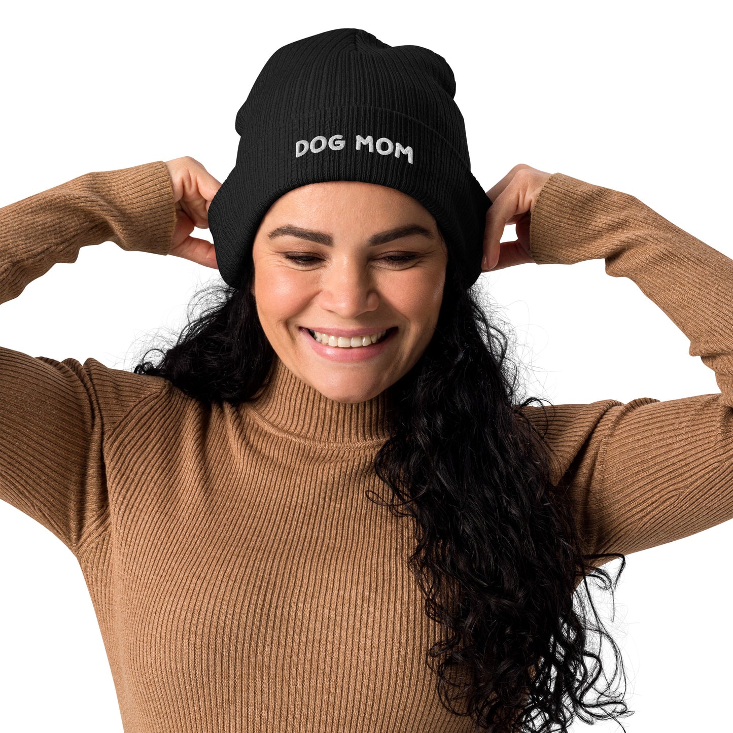 Dog Mom Organic Ribbed Beanie