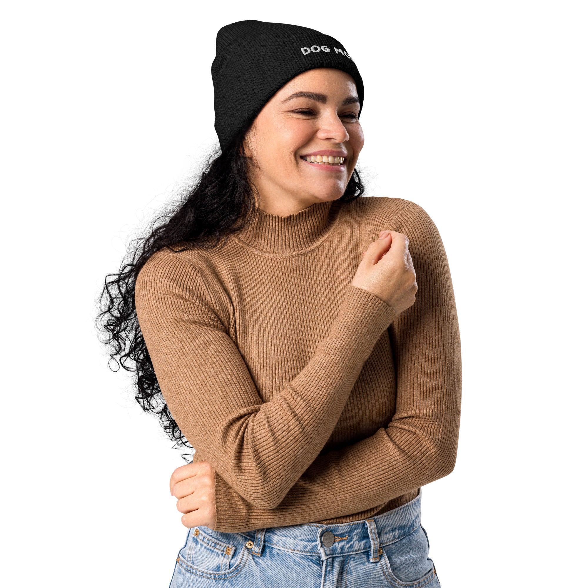 Dog Mom Organic Ribbed Beanie