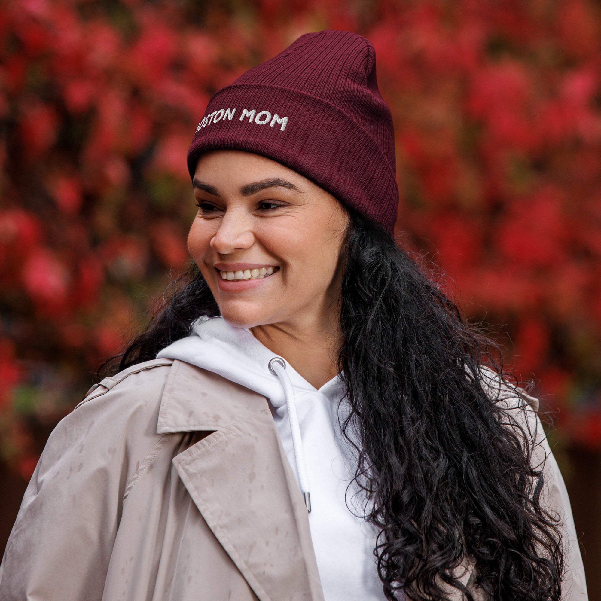 Boston Mom Organic Ribbed Beanie