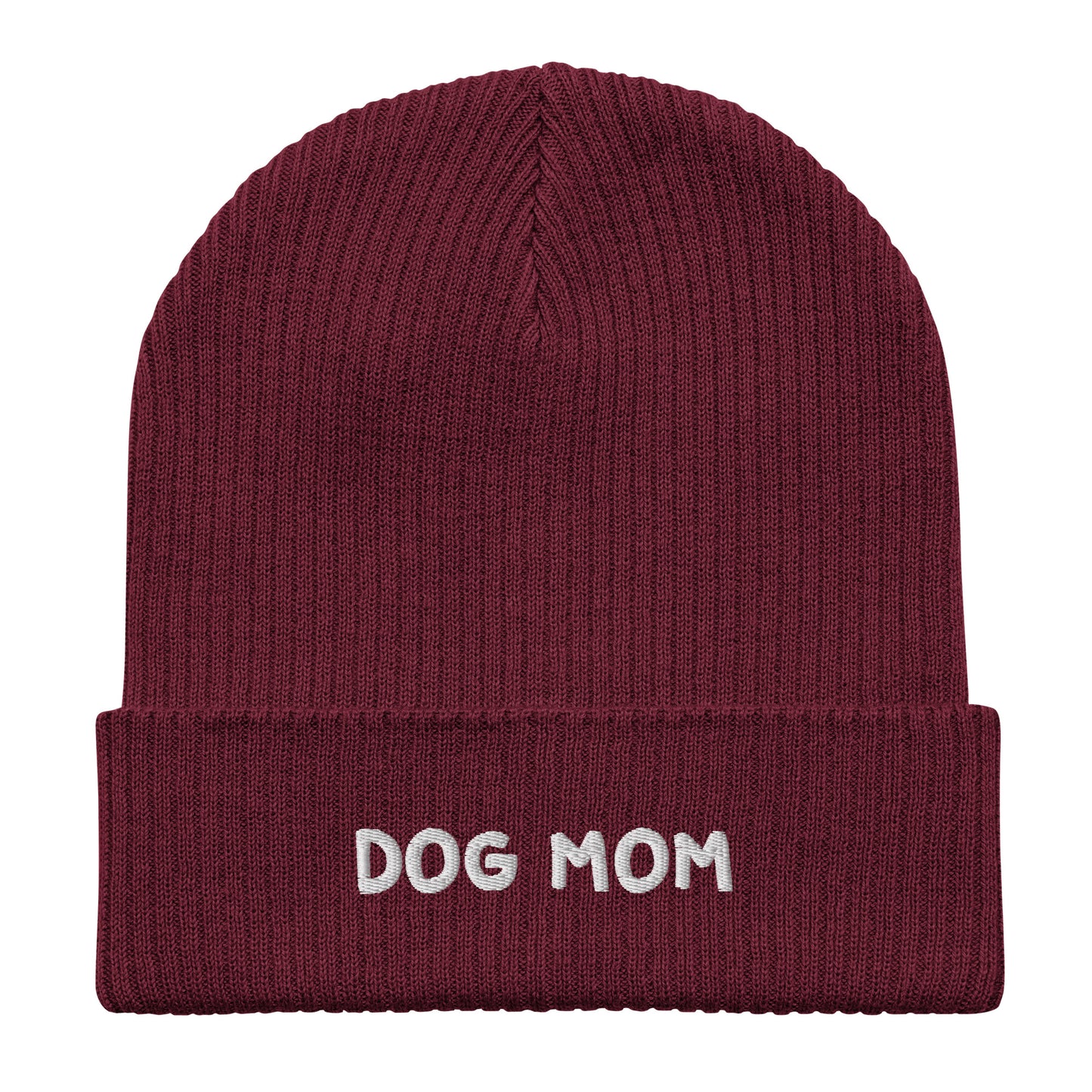 Dog Mom Organic Ribbed Beanie