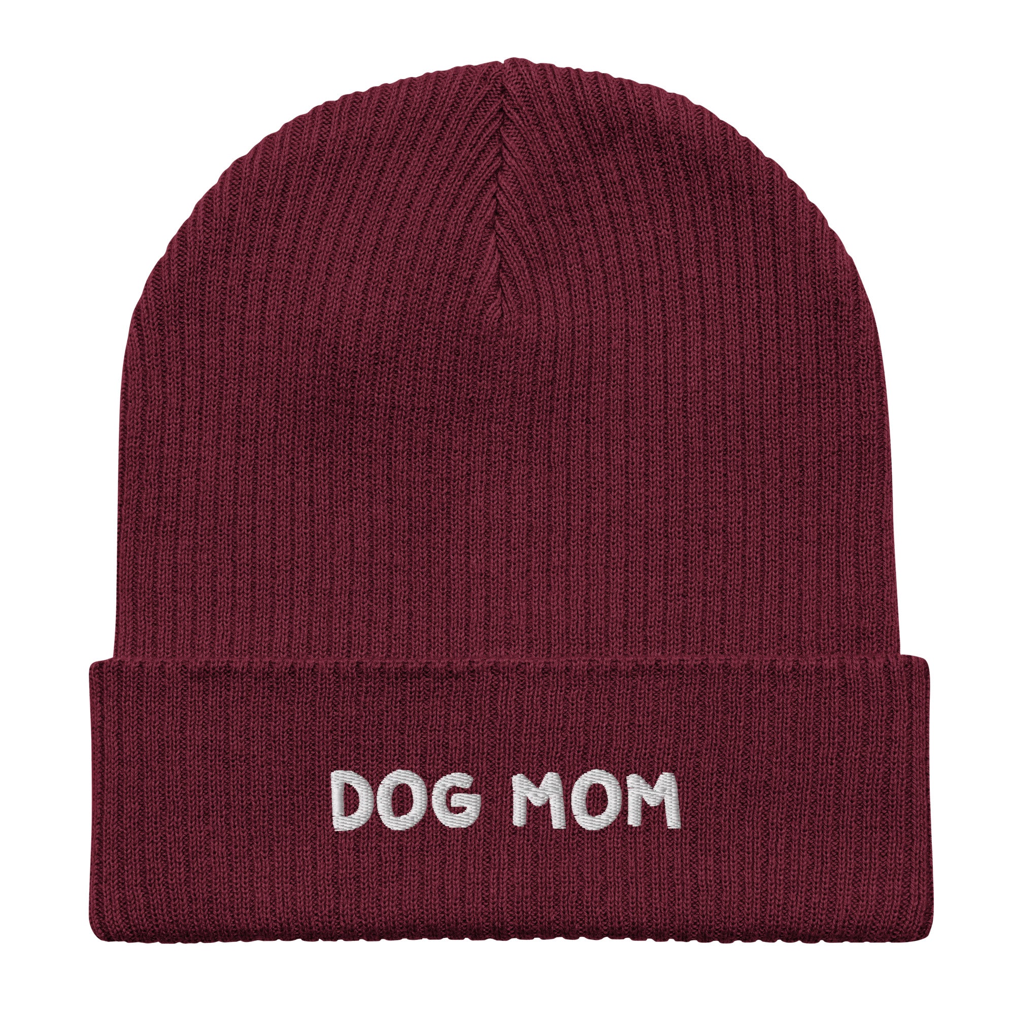 Dog Mom Organic Ribbed Beanie