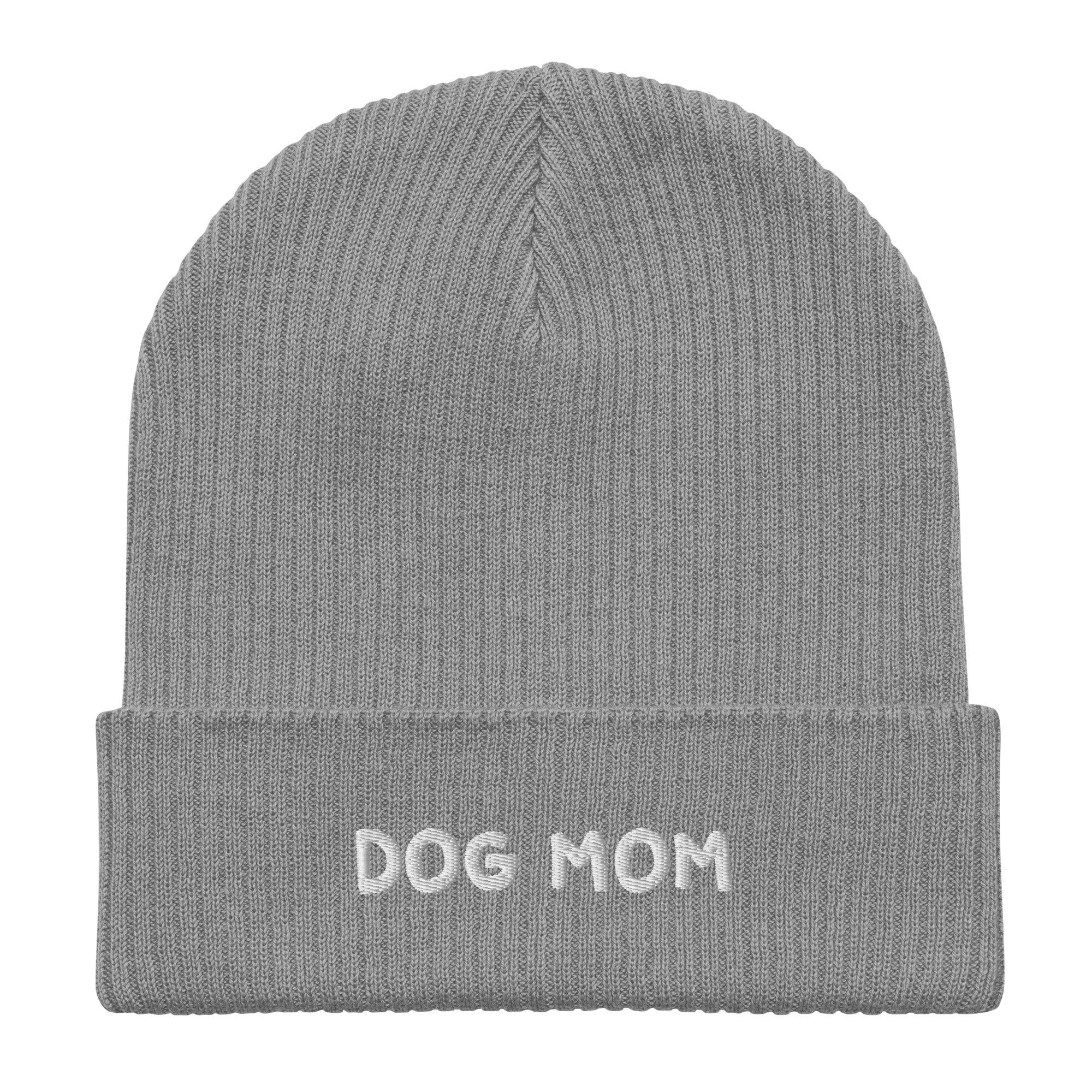 Dog Mom Organic Ribbed Beanie