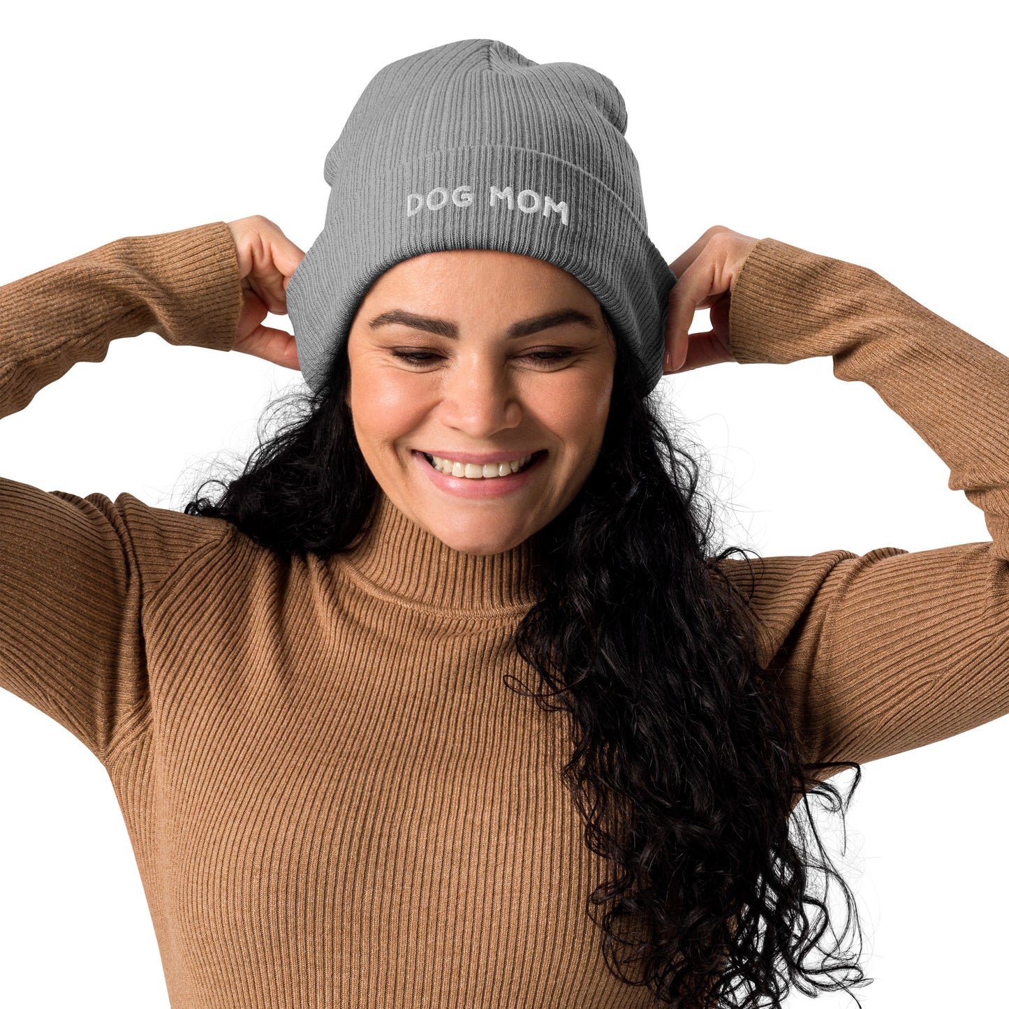 Dog Mom Organic Ribbed Beanie