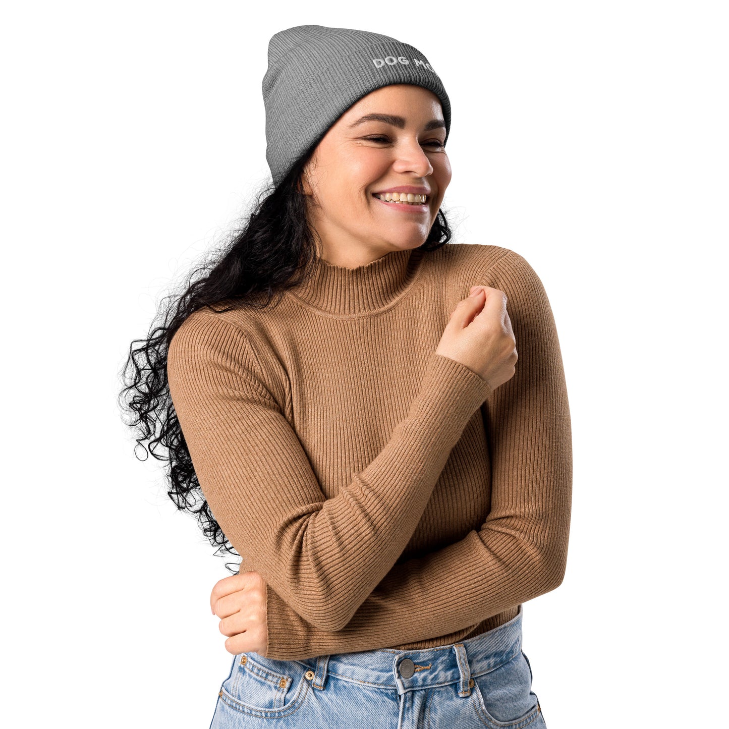 Dog Mom Organic Ribbed Beanie