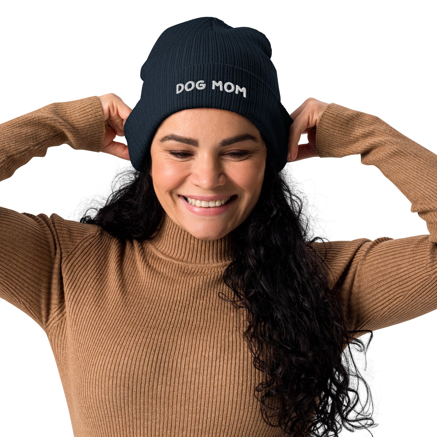 Dog Mom Organic Ribbed Beanie