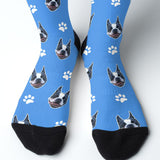 Personalized Dog Face & Paws Fit Socks .