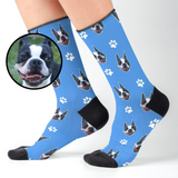 Personalized Dog Face & Paws Fit Socks .