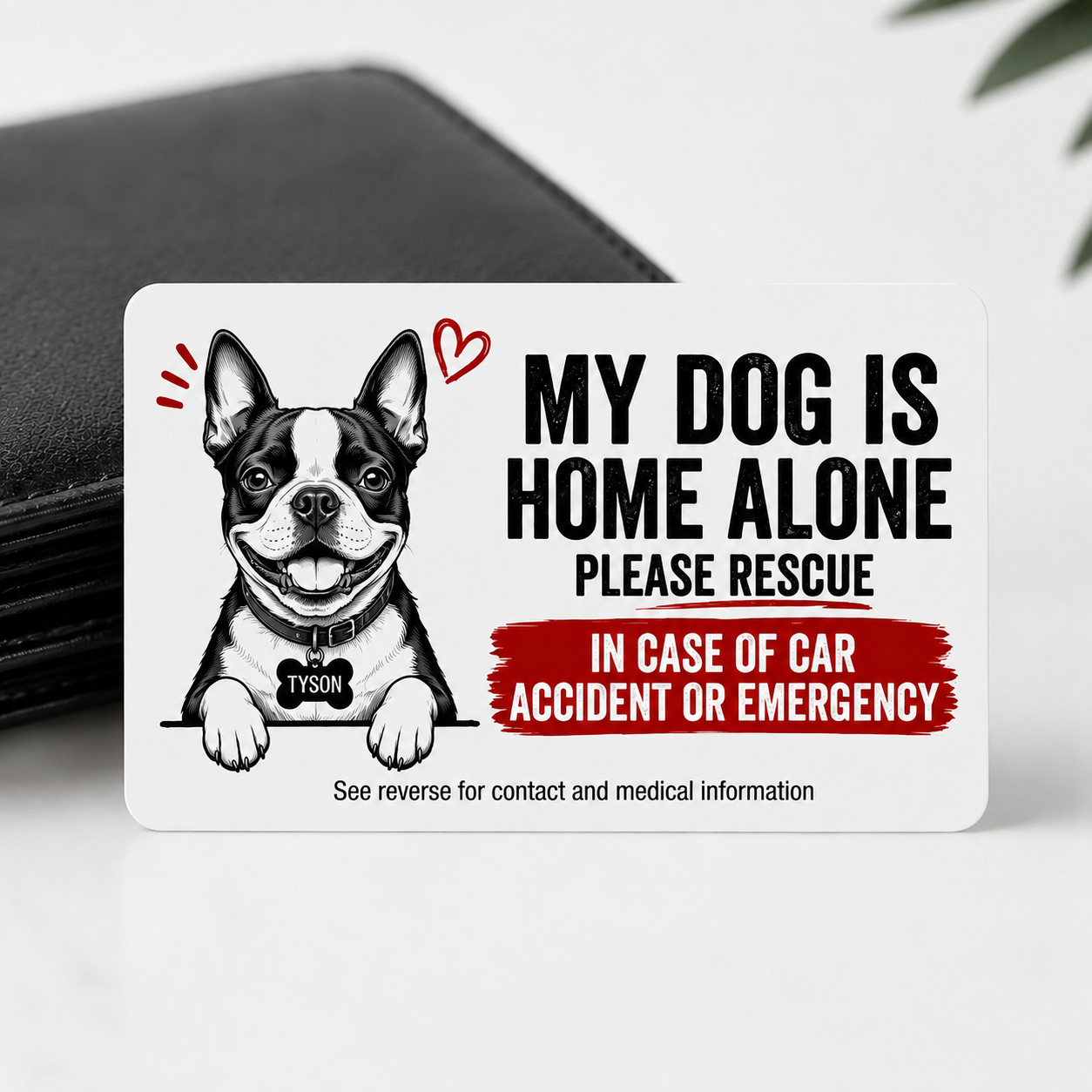 Personalized Dog Emergency Wallet Card | Custom Pet Medical Information Card