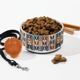 Pop Art Style Colored Boston Terriers Modern Tiles Pattern Dog Bowl .