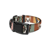 Pop Art Style Colored Boston Terriers Modern Tiles Pattern Dog Collar . S