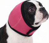 Pet Earmuffs Head Cover Dog Ear Protection For Swimming and Anti Anxiety Noise Cancelling . Rose Red Upgraded Thickened