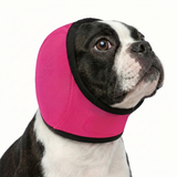 Pet Earmuffs Head Cover Dog Ear Protection For Swimming and Anti Anxiety Noise Cancelling . Rose Red