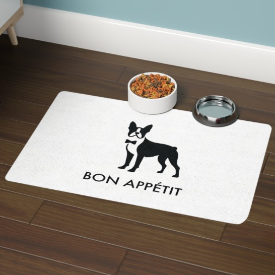 Pet Food Mat - Boston Terrier Bon Appétit Dog Feeding Mat
