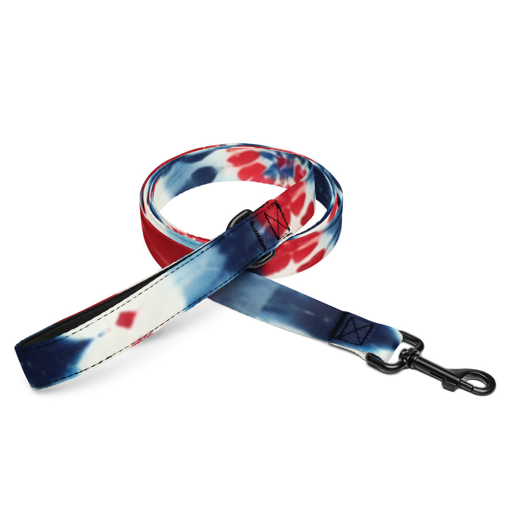 Red, White and Blue Tie Dye Dog Leash