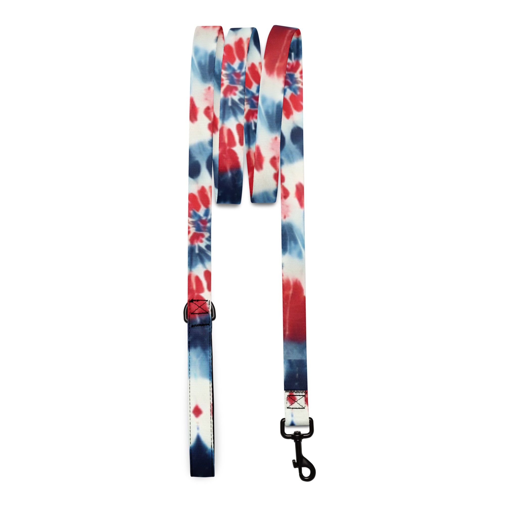 Red, White and Blue Tie Dye Dog Leash