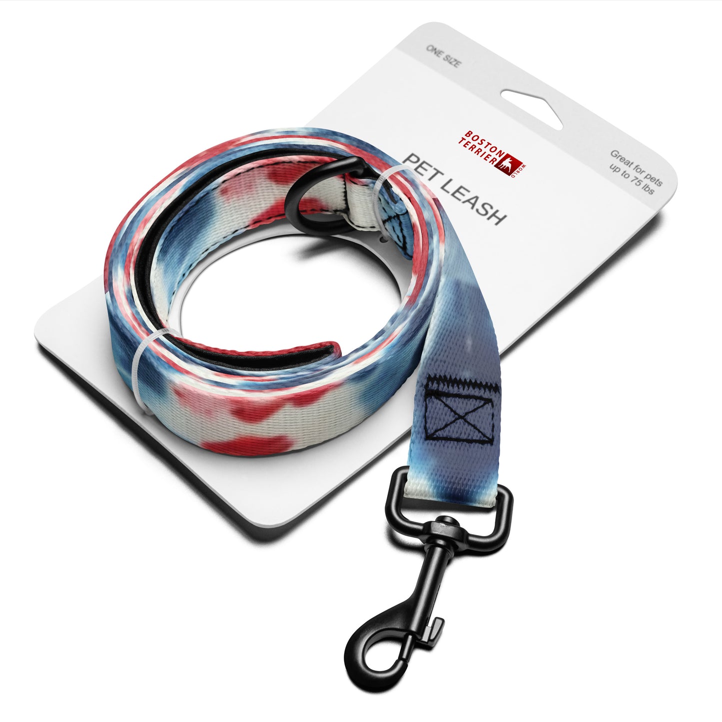 Red, White and Blue Tie Dye Dog Leash