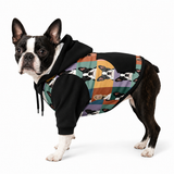 Pop Art Style Colored Boston Terriers Modern Tiles Pattern Fashion Dog Zip-Up Hoodie .
