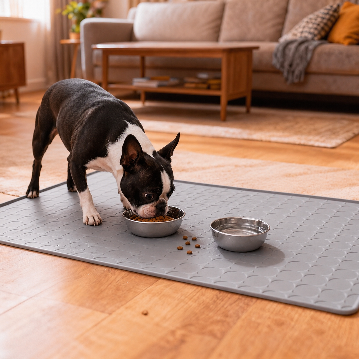 Premium Waterproof Silicone Pet Feeding Mat – Non-Slip Food & Water Bowl Protector for Dogs & Cats .