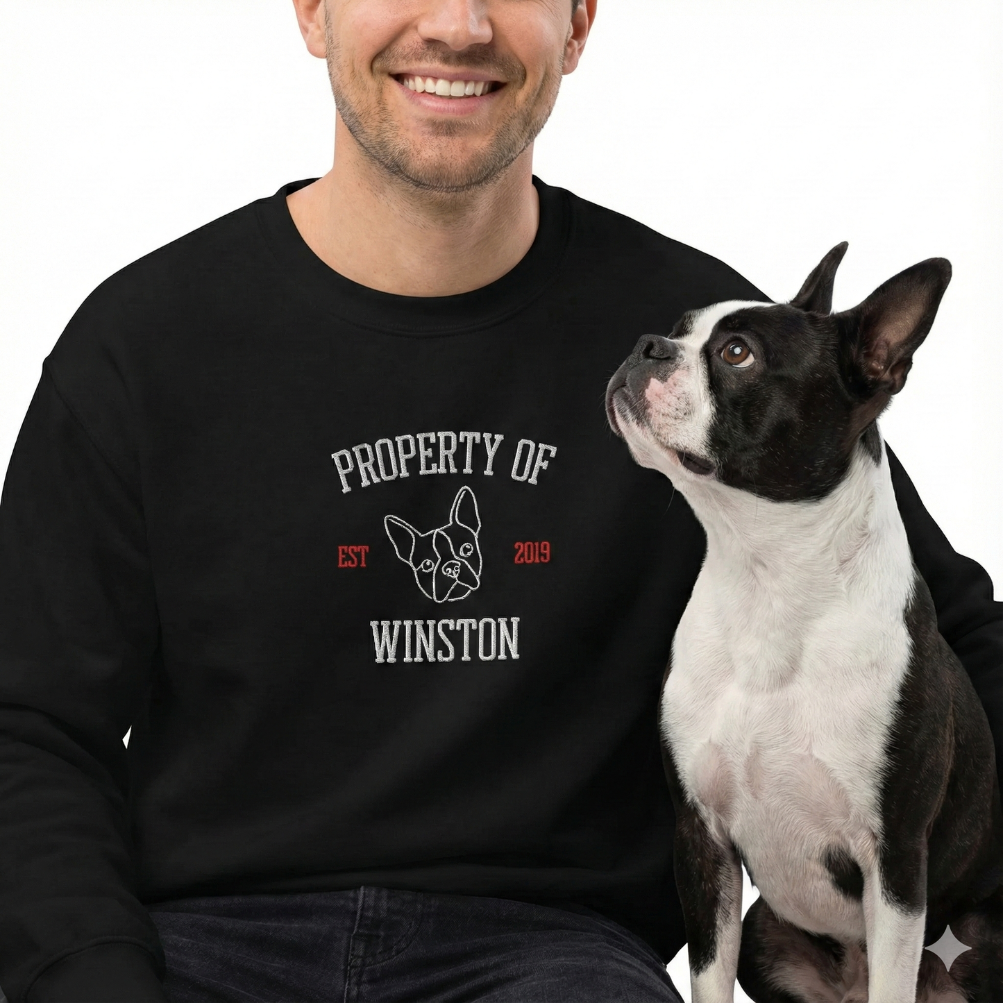 Property Of My Dog Custom Embroidered Unisex Premium Sweatshirt .