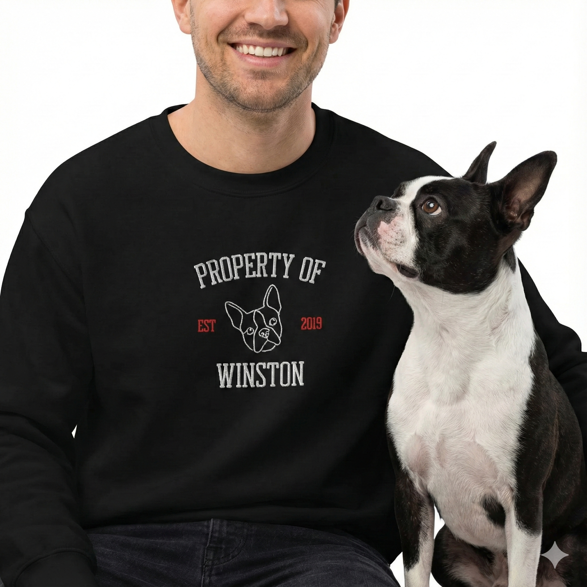 Property Of My Dog Custom Embroidered Unisex Premium Sweatshirt .