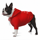 Red Holiday Dog Zip-Up Hoodie - Ho Ho Ho