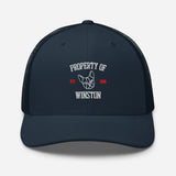 Property Of My Dog Custom Embroidered Trucker Cap . Navy