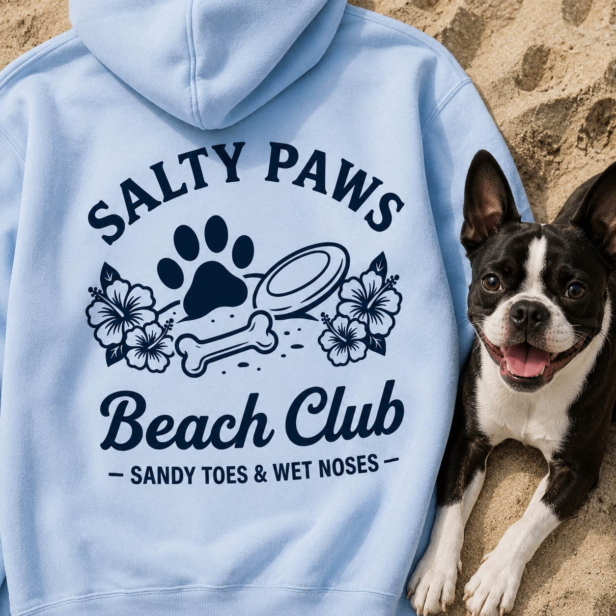 Salty Paws Beach Club Sandy Toes & Wet Noses Garment-dyed Lightweight Hoodie .