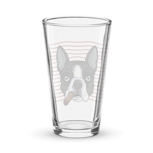 Beware Of Boston Terrier Shaker Pint Glass