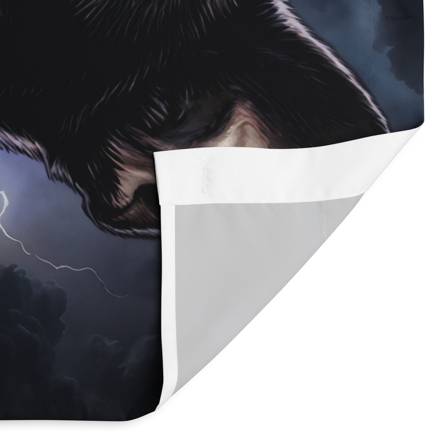 Storm Guardian – Majestic Boston Terrier Night Art Shower Curtain .