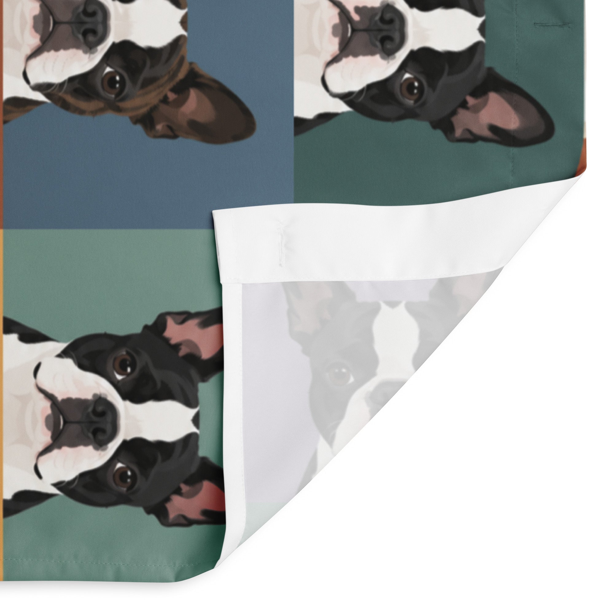Pop Art Style Colored Boston Terriers Modern Tiles Pattern Shower Curtain .