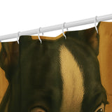 Boston Terrier Bathroom Cellphone Humor Shower Curtain
