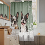 Custom Dog Portrait Bathtub Shower Curtain - Watercolor Art Using Photo(s) For Bathroom .