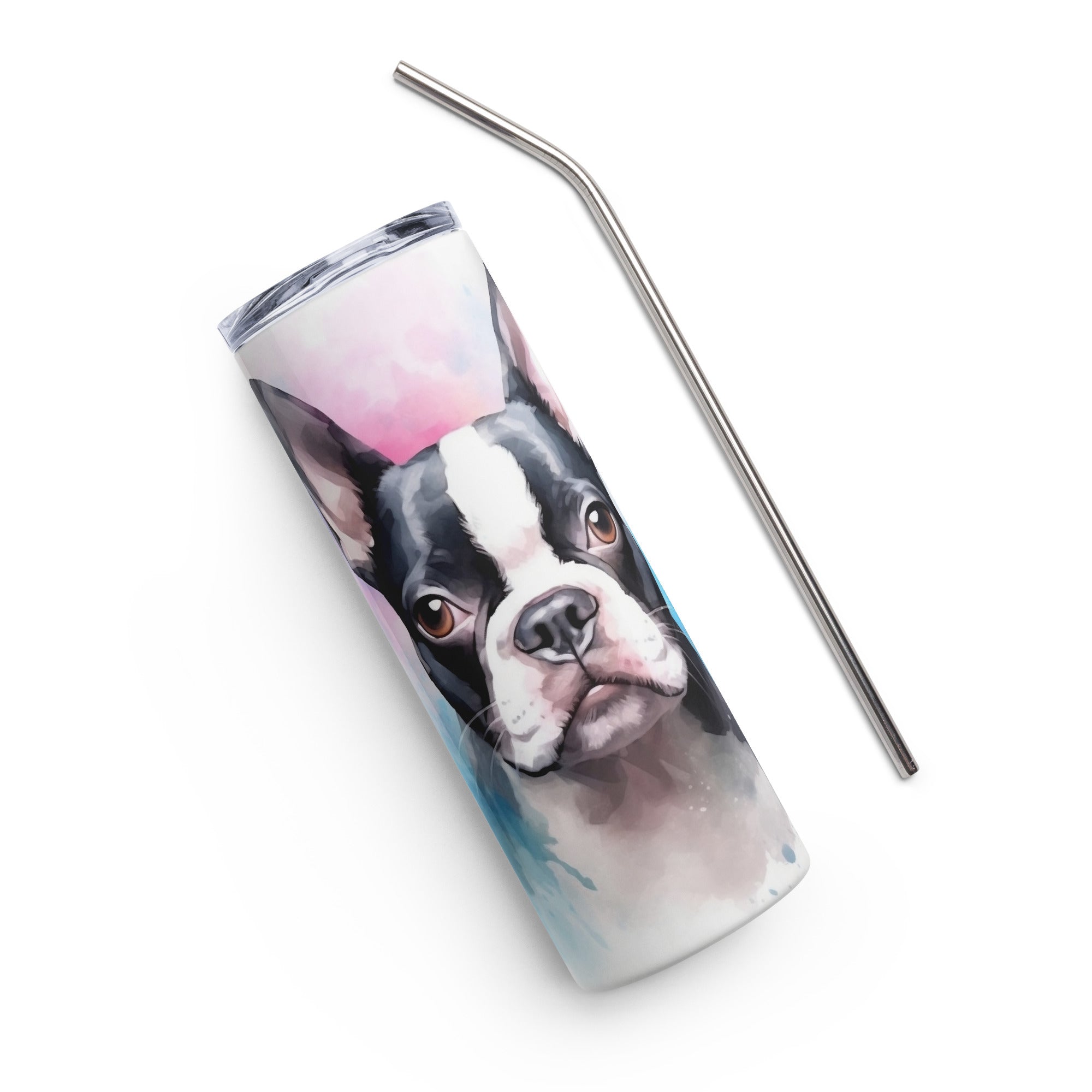 Boston Terrier Stainless Steel Tumbler Watercolor 1