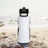 Custom Stainless Steel Water Bottle with a Straw Lid - Custom Water Bottle with Dog Photo and Name