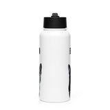 Custom Stainless Steel Water Bottle with a Straw Lid - Custom Water Bottle with Dog Photo and Name