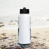 Custom Stainless Steel Water Bottle with a Straw Lid - Custom Water Bottle with Dog Photo and Name