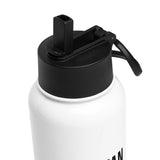 Custom Stainless Steel Water Bottle with a Straw Lid - Custom Water Bottle with Dog Photo and Name