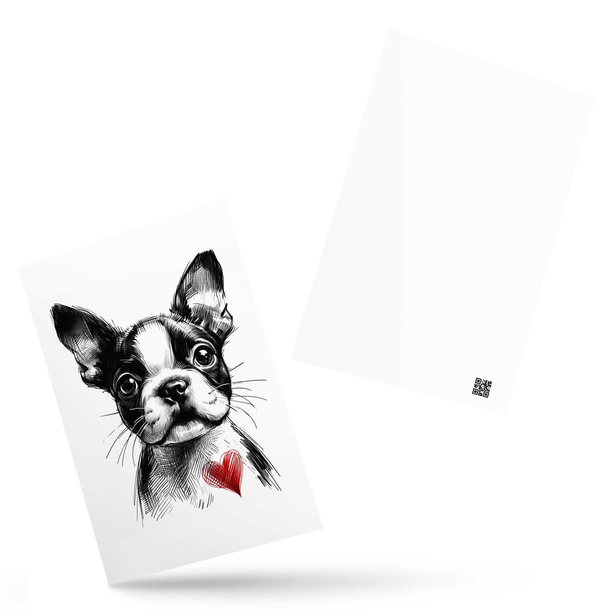 Boston Terrier Heart Postcard
